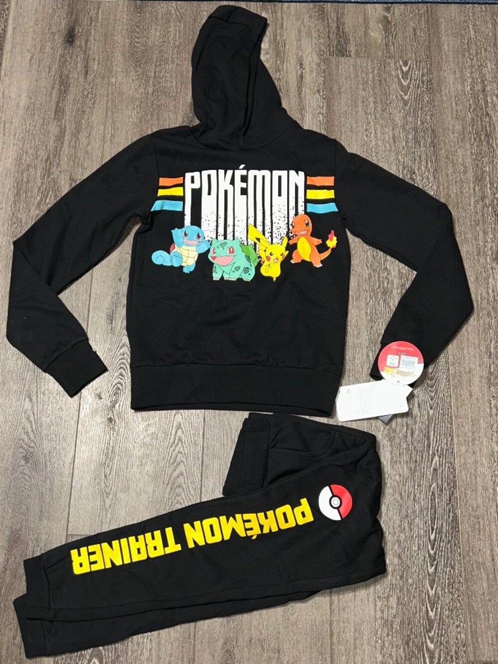 Pokémon Boys’ Tracksuit Size 11/12yrs Black Hoodie Jogger Set BRAND NEW NWT